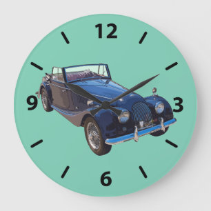 Grande Horloge Ronde Voiture de sport décapotable Morgan Plus 4 1964
