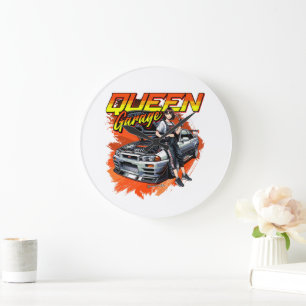 Grande Horloge Ronde Voiture mécanique à dérive Anime - Garage Queen Ar