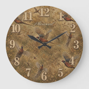 Grande Horloge Ronde Vol de faisan d'automne