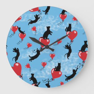 Grande Horloge Ronde Voler des ballons rouges