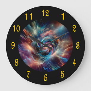 Grande Horloge Ronde Vortex de Feu Spiral ~ Portail Temps ~Machine Temp