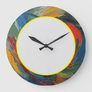 Grande Horloge Ronde Vortex Spiral Lumineux