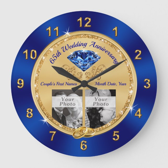 Grande Horloge Ronde Vos photos Mariages et Anniversaires, Anniversaire (Recto)