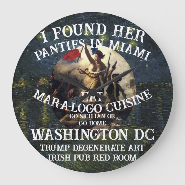 Grande Horloge Ronde Vote Politique Patriotique Trump Parti Républicain (Recto)