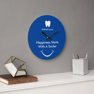 Grande Horloge Ronde Votre logo   Dentiste d'entreprise minimaliste mod
