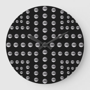 Grande Horloge Ronde Votre logo ou n'importe quelle image Motif moder
