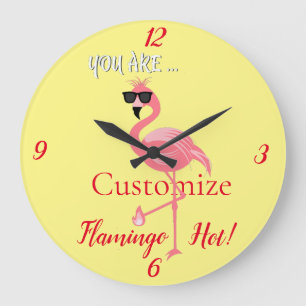 Grande Horloge Ronde Vous Êtes Flamant rose Hot Thunder_Cove