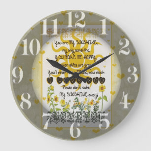 Grande Horloge Ronde Vous êtes mon soleil