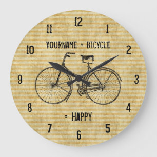 Grande Horloge Ronde Vous plus la bicyclette égale le jaune antique