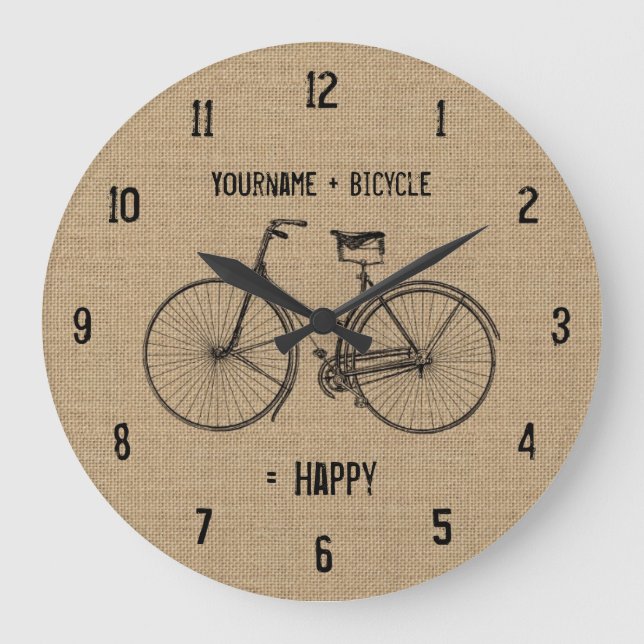 Grande Horloge Ronde Vous plus la bicyclette égale le sac naturel (Recto)