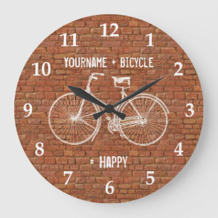 Grande Horloge Ronde Vous plus la bicyclette égale les briques rouges