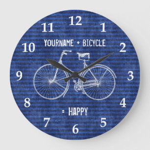 Grande Horloge Ronde Vous plus la bicyclette égale les rayures antique