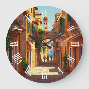 Grande Horloge Ronde Voyage à Corfou en Grèce