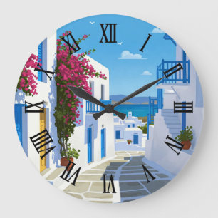 Grande Horloge Ronde Voyage sur l'île de Paros en Grèce