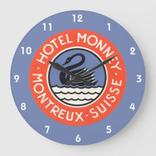 Grande Horloge Ronde Voyage Vintage, Hôtel Monney Swan Bird Suisse