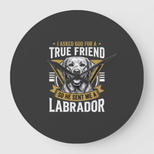 Grande Horloge Ronde Vrai chien labrador ami