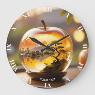 Grande Horloge Ronde Vue Apple japonaise Imaginaire mignonne