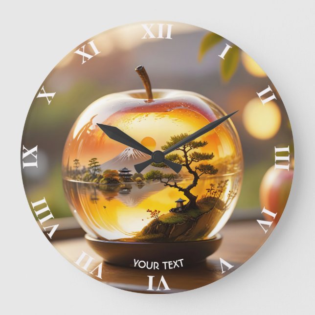 Grande Horloge Ronde Vue Apple japonaise Imaginaire mignonne (Recto)
