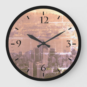 Grande Horloge Ronde Vue d'ensemble des gratte-ciel de la ville de Hong