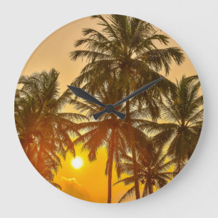 Grande Horloge Ronde Vue du coucher du soleil sur la plage Sri Lanka