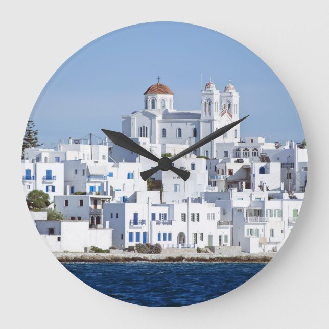 Grande Horloge Ronde Vue sur l'île de Paros Village Naoussa (Recto)