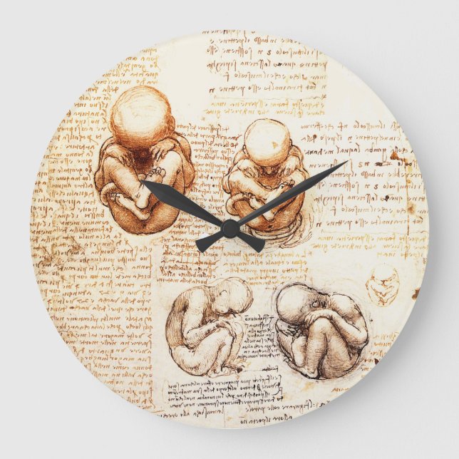Grande Horloge Ronde Vues d'un foetus dans l'utérus, Ob-Gyn Médicale (Recto)