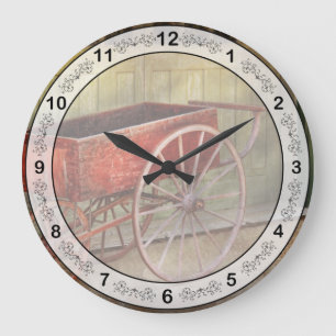 Grande Horloge Ronde Wagon - Ce vieux wagon rouge