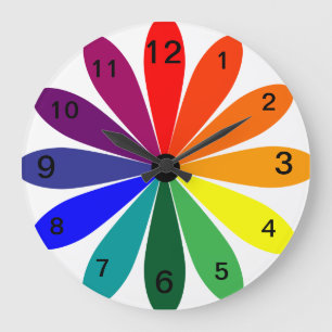 Grande Horloge Ronde Wall Clock Colorful Flower Color