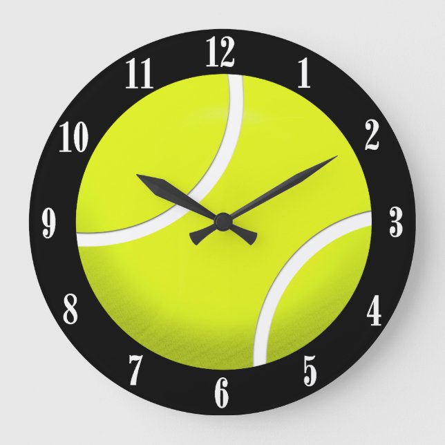 Grande Horloge Ronde Wall Clock de tennis avec White Numbers (Recto)