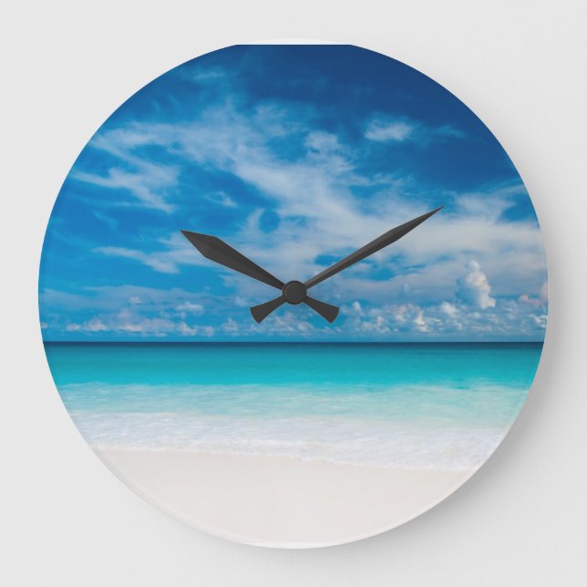 Grande Horloge Ronde Wall Clock- Tropical Beach (Recto)