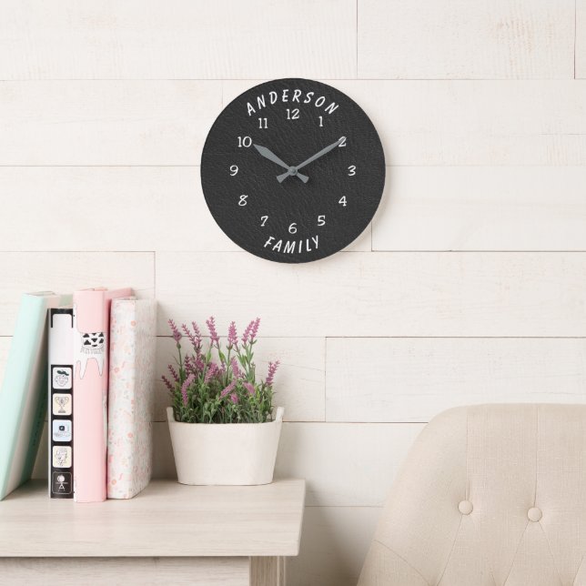 Grande Horloge Ronde Wall Clock with Family Name (Salle de lecture)