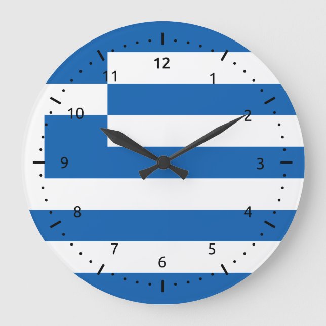 Grande Horloge Ronde Wall clock with flag of Greece (Recto)