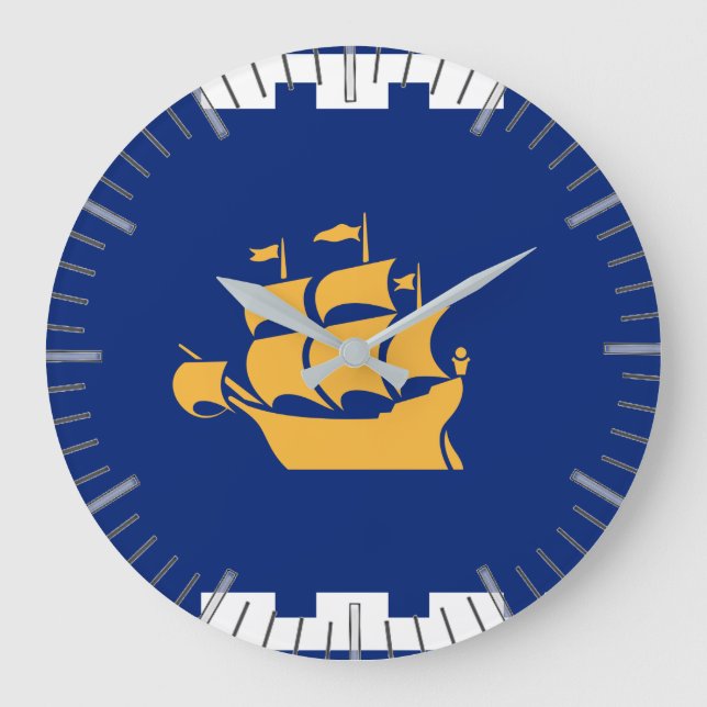 Grande Horloge Ronde Wall Clock with Flag of Quebec City, Canada (Recto)