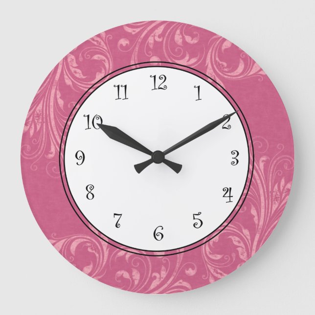 Grande Horloge Ronde Wall Clocks de Pink Girl (Recto)