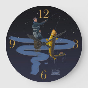 Grande Horloge Ronde Walleye Fishing Extérieur Fisherman's Sporting Gif