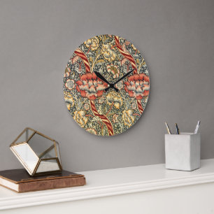 Grande Horloge Ronde Wanden by William Morris, Vintage Textile Fine Art