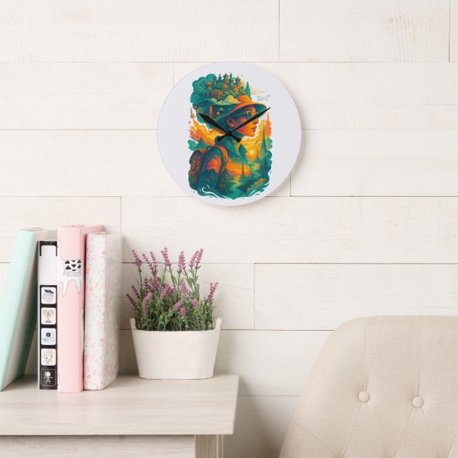 Grande Horloge Ronde Wander far. Dream big. Live free. (Salle de lecture)