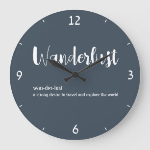 Grande Horloge Ronde Wanderlust définition blanc gris bleu couleur