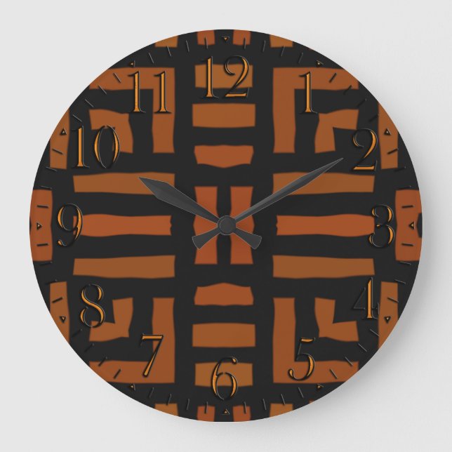 Grande Horloge Ronde Warm African Tribal Artwork (Recto)