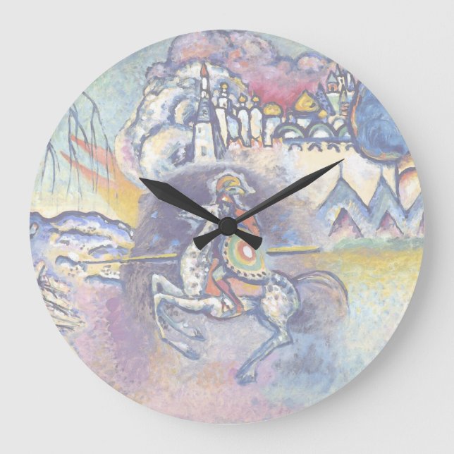 Grande Horloge Ronde Wassily Kandinsky - Saint Georges & Les Cavaliers (Recto)