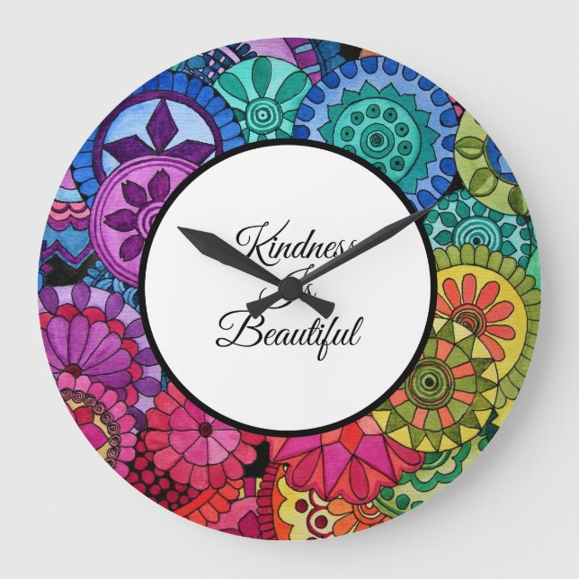 Grande Horloge Ronde Watercolor Rainbow (Recto)