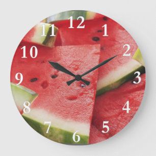 Grande Horloge Ronde Watermelon Slices Round Wall Clock