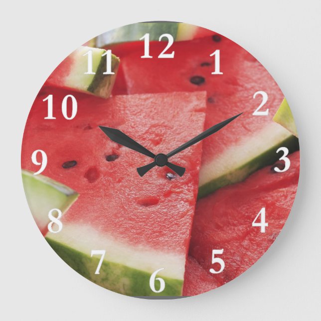 Grande Horloge Ronde Watermelon Slices Round Wall Clock (Recto)