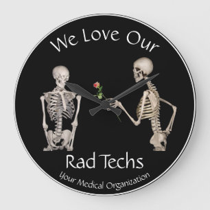 Grande Horloge Ronde We Love Our Rad Techs with Skeletons Porte - clé M
