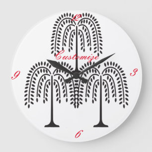Grande Horloge Ronde Weeping Willow Silhouette Thunder_Cove
