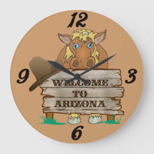 Grande Horloge Ronde Welcome to Arizona  Wall Clock