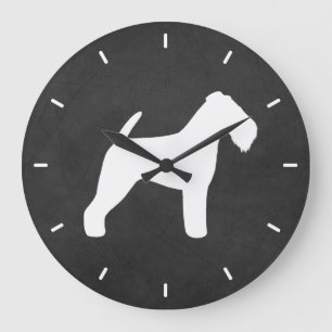 Grande Horloge Ronde Welsh Terrier Silhouette