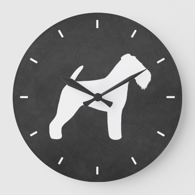 Grande Horloge Ronde Welsh Terrier Silhouette (Recto)
