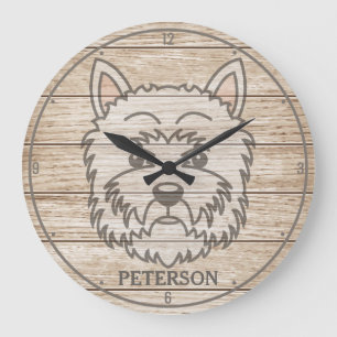 Grande Horloge Ronde West Highland White Terrier NOM Chien chiot de Wes
