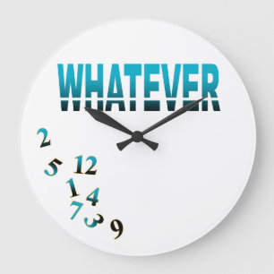 Grande Horloge Ronde Whatever de Crazy Numbers